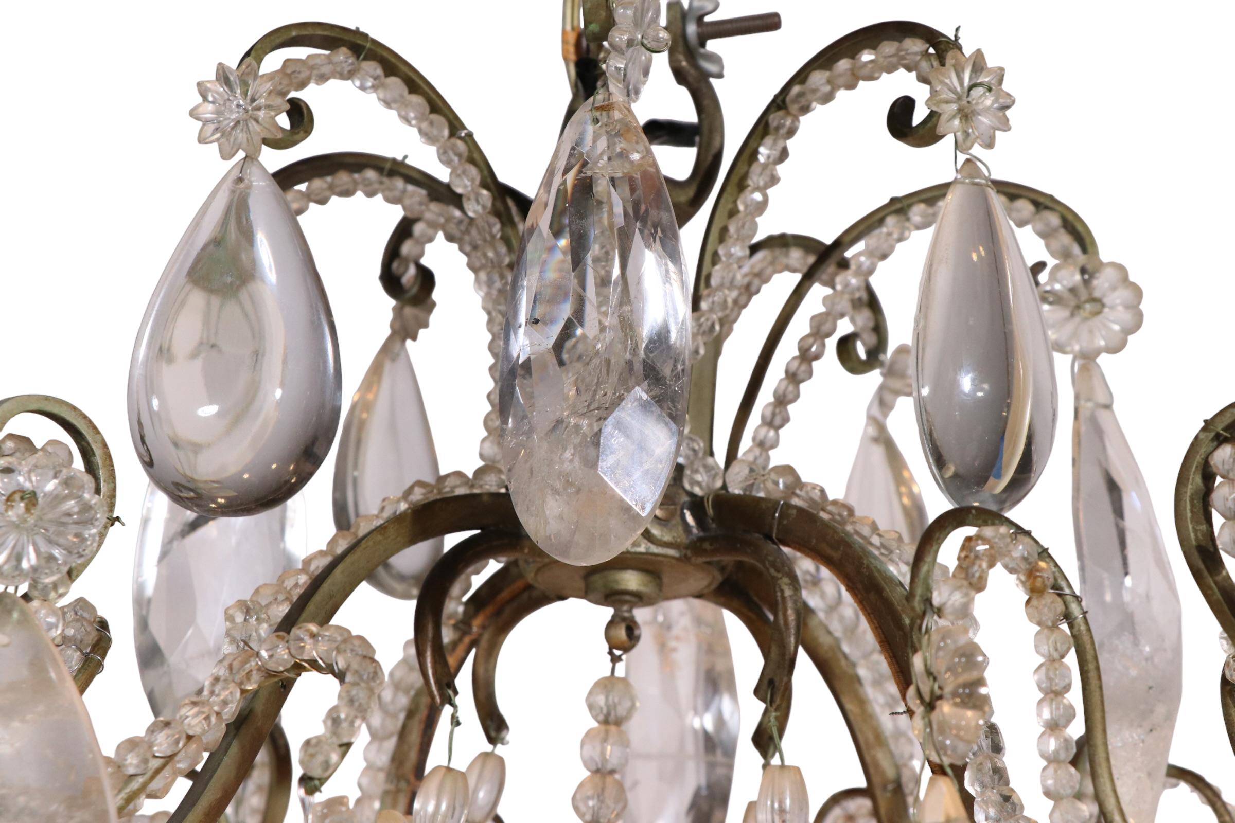 Formal Chandelier with Rock Crystal Drops by Charles J. Winston For Sale 10