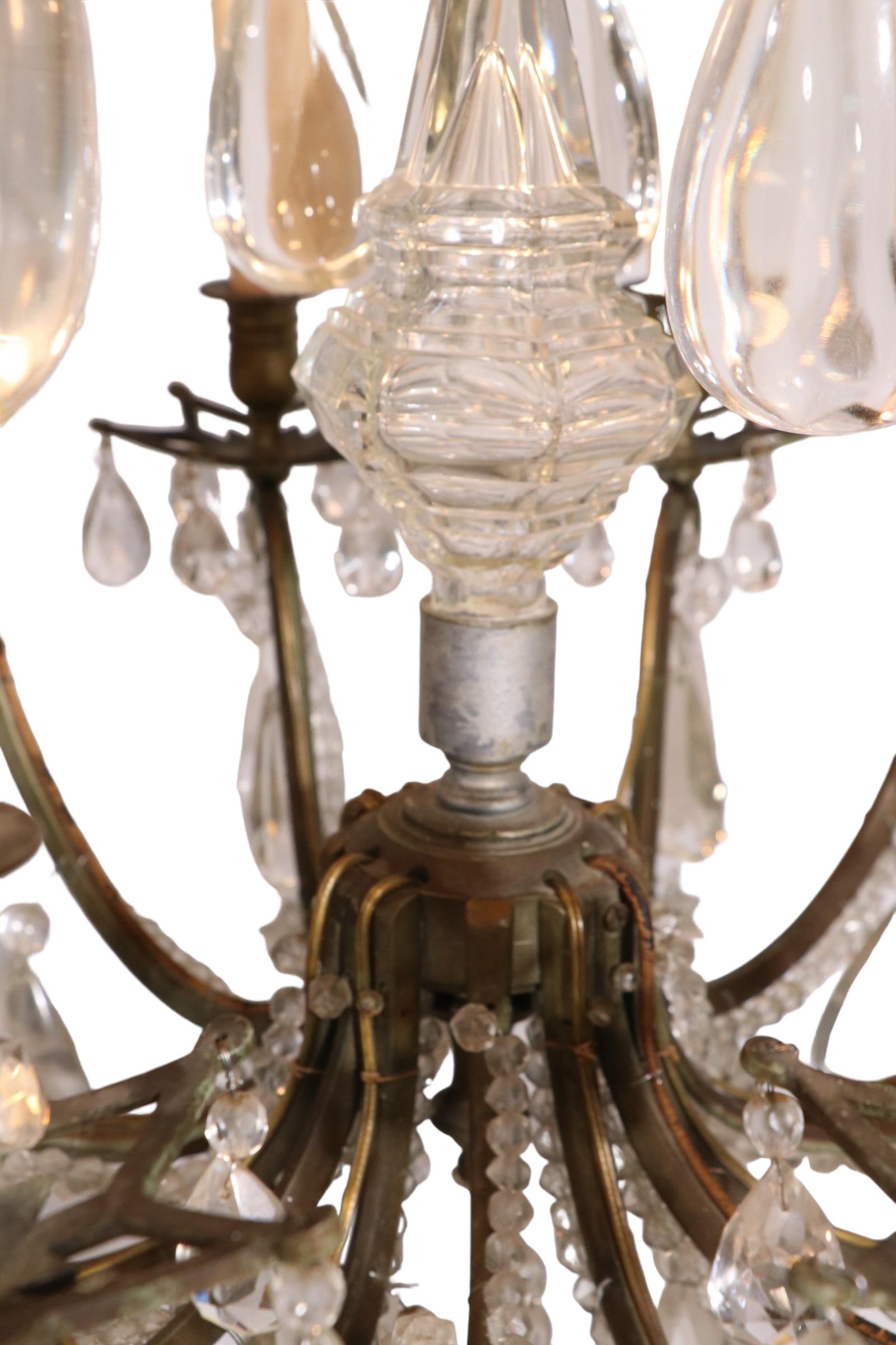 Formal Chandelier with Rock Crystal Drops by Charles J. Winston For Sale 12