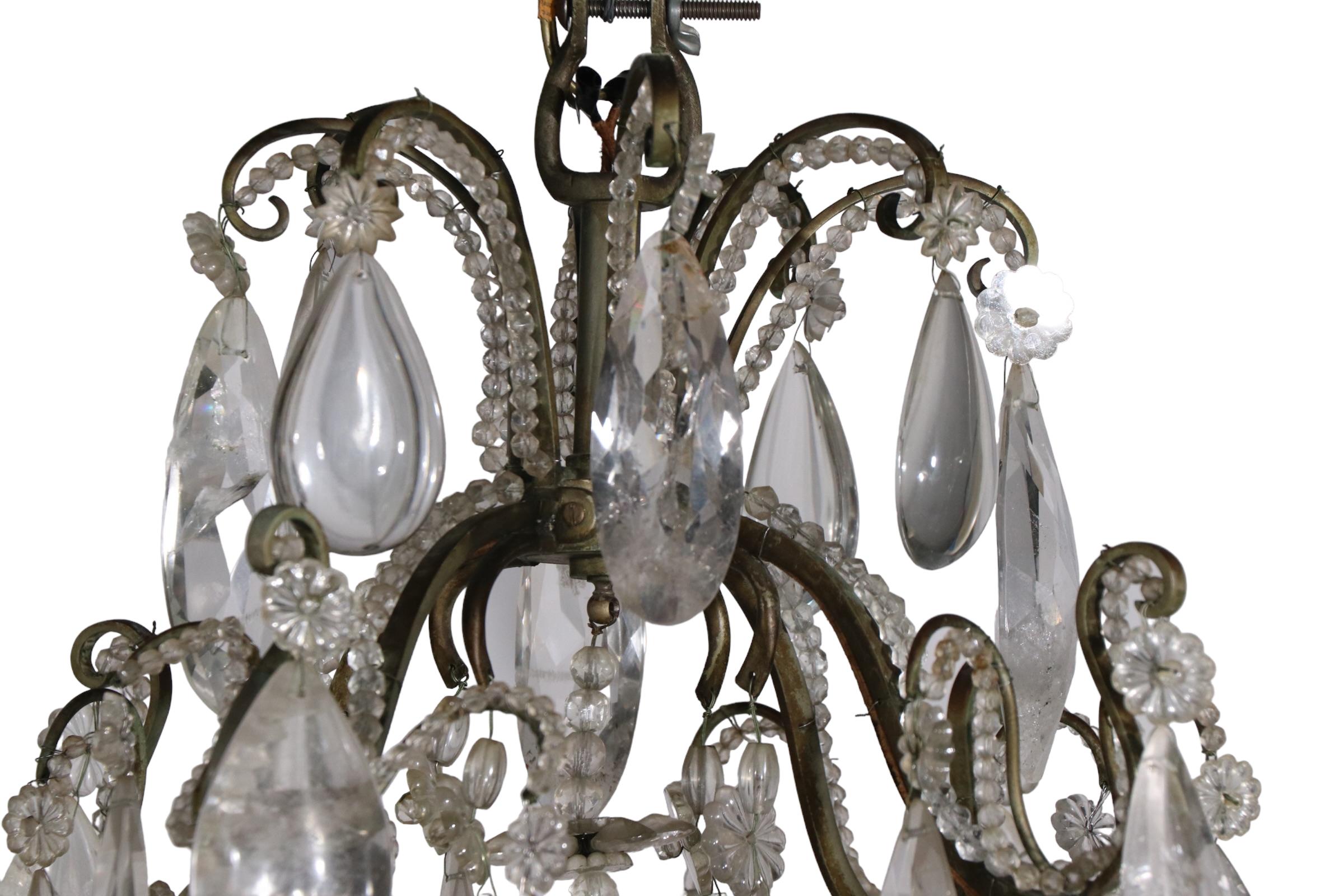 Formal Chandelier with Rock Crystal Drops by Charles J. Winston For Sale 13