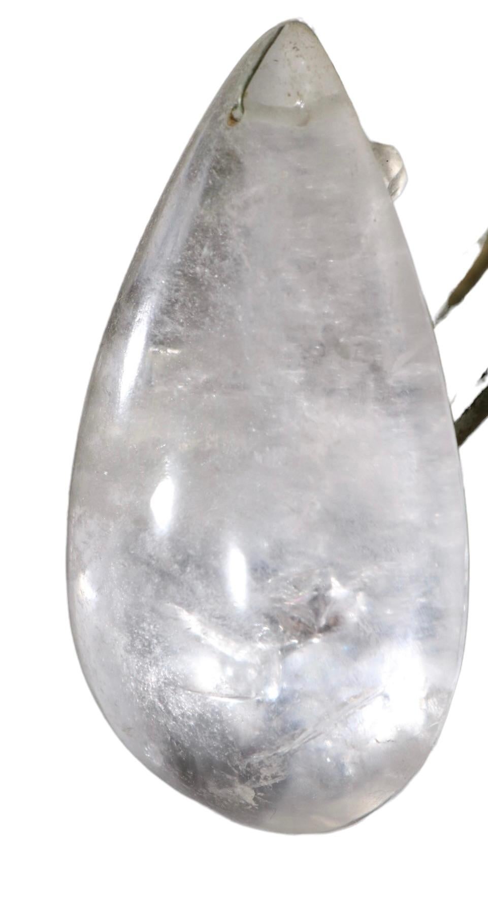 Néo-baroque Lustre ancien avec gouttes de cristal de roche par Charles J. Winston en vente