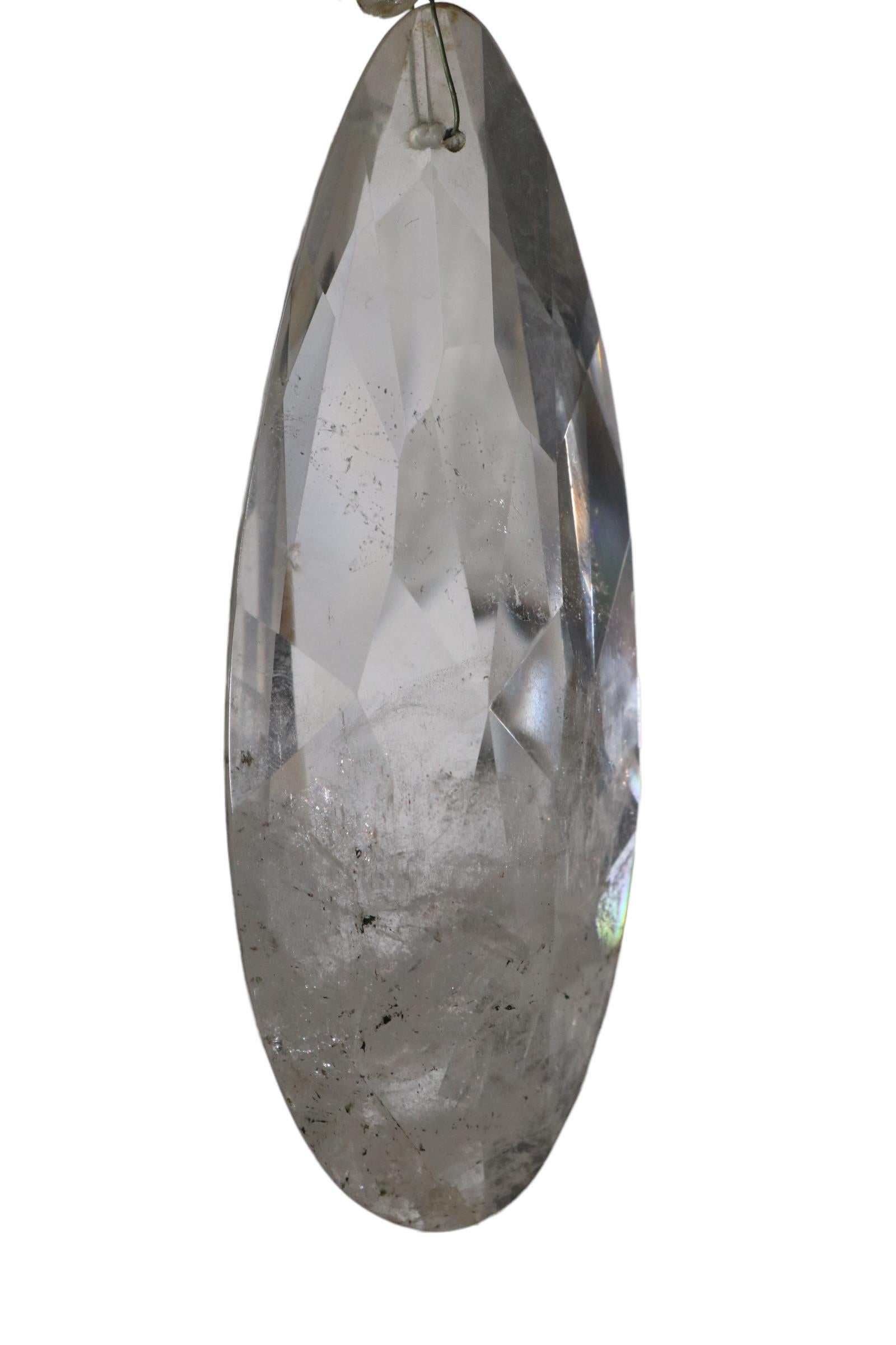Français Lustre ancien avec gouttes de cristal de roche par Charles J. Winston en vente