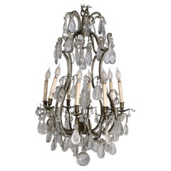 Antique Formal Chandelier with Rock Crystal Drops by Charles J. Winston