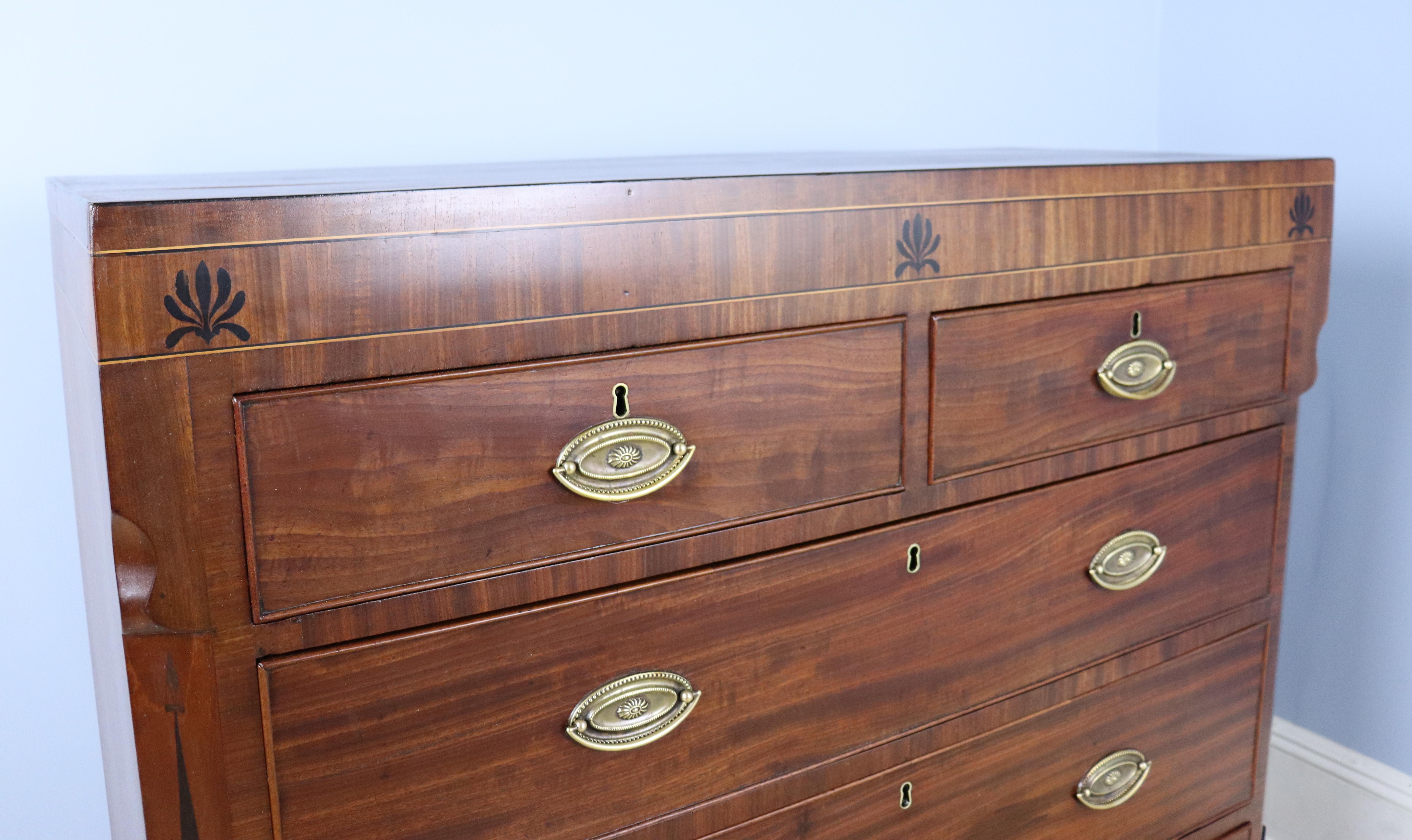 Formal Georgian Chest of Drawers, Ebony and Satinwood Inlay 5