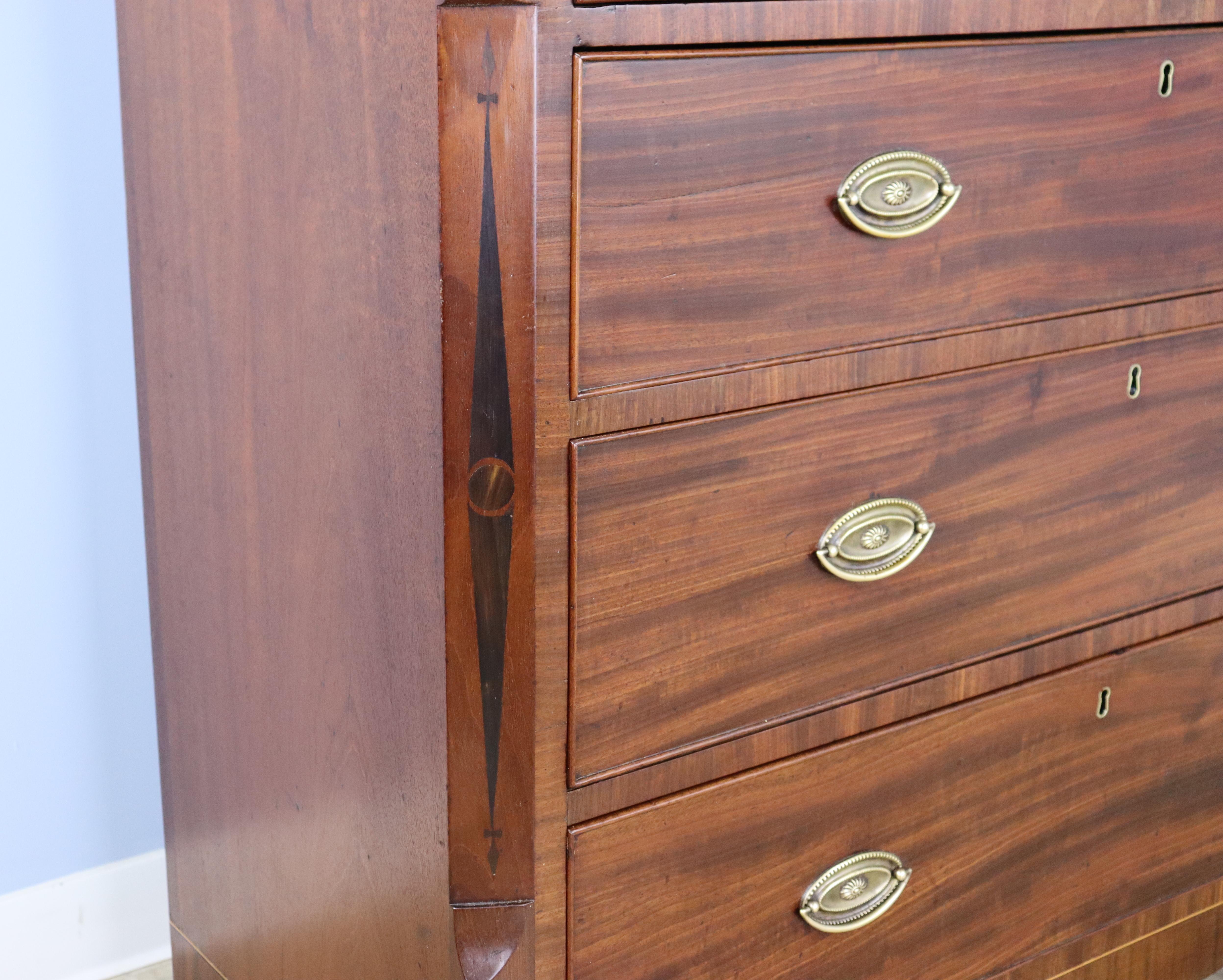 Formal Georgian Chest of Drawers, Ebony and Satinwood Inlay 1