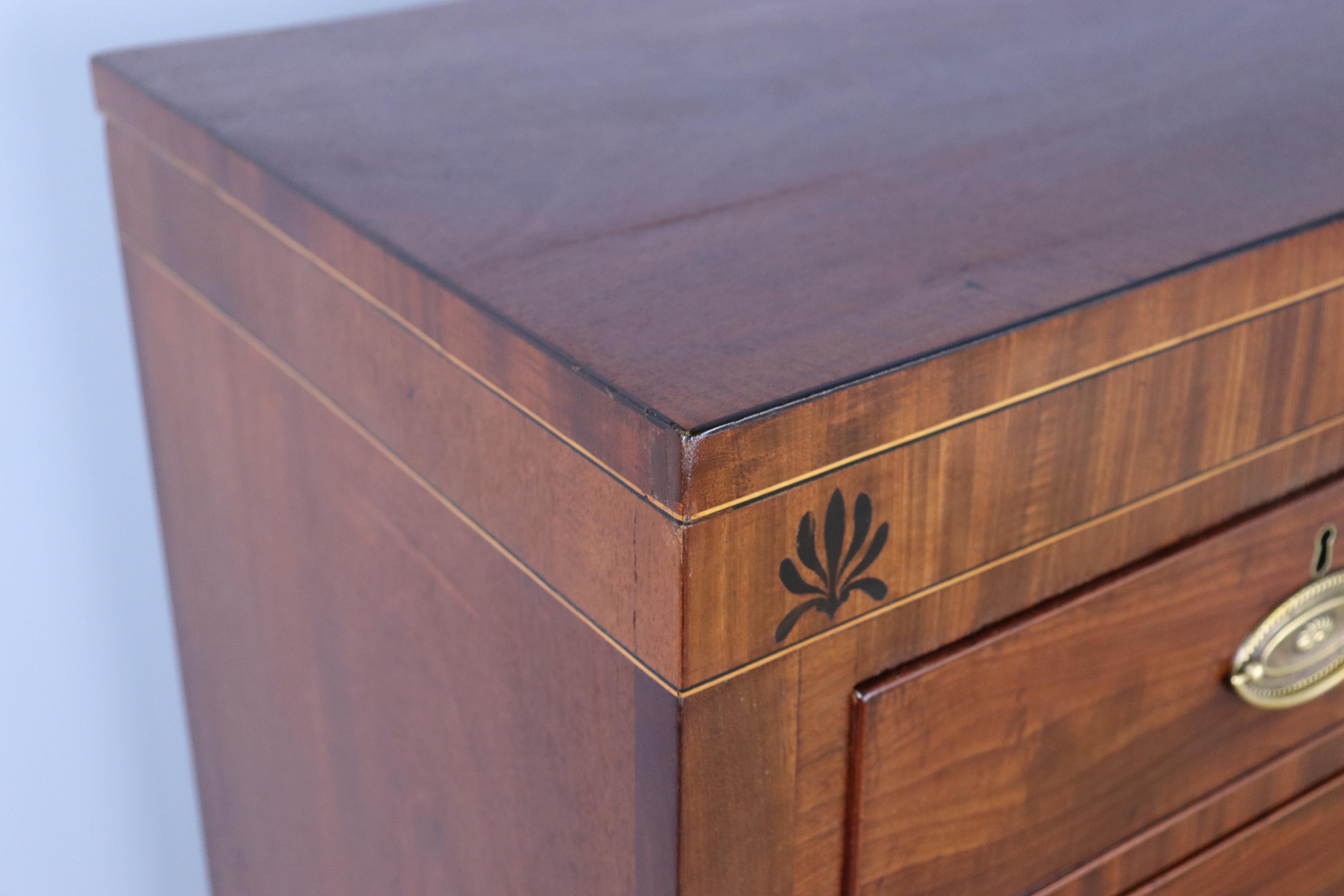 Formal Georgian Chest of Drawers, Ebony and Satinwood Inlay 4