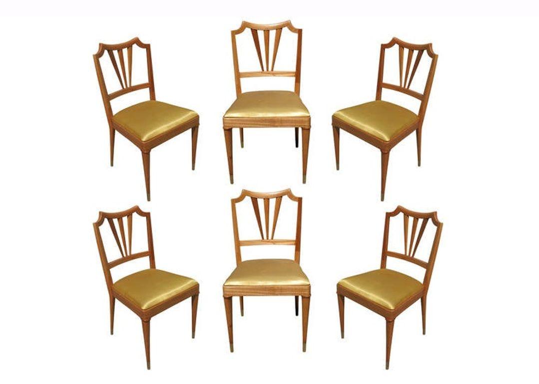Mid-Century Modern Ensemble de six chaises de salle à manger Formal Mid-Century en vente