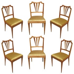 Formal Mid-Century Dining Chair Set of Six