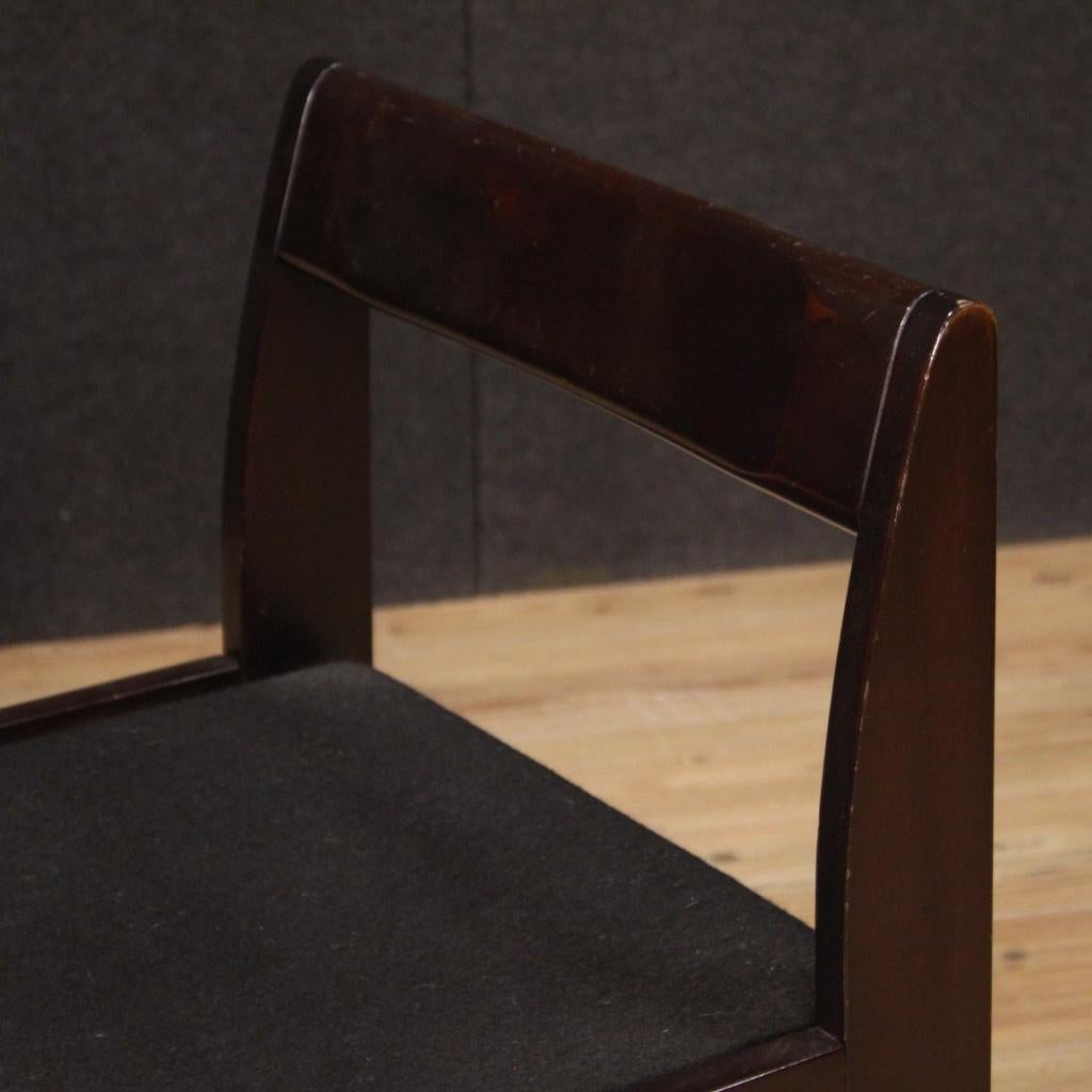 Formanova 20th Century Mahogany Wood and Fabric 6 Italian Design Chairs, 1980 1