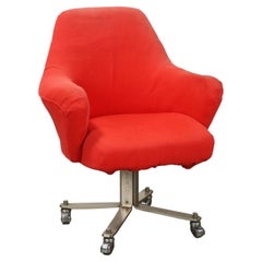Vintage Formanova Dolly red Armchair Design Gianni Moscatelli Fabric Metal
