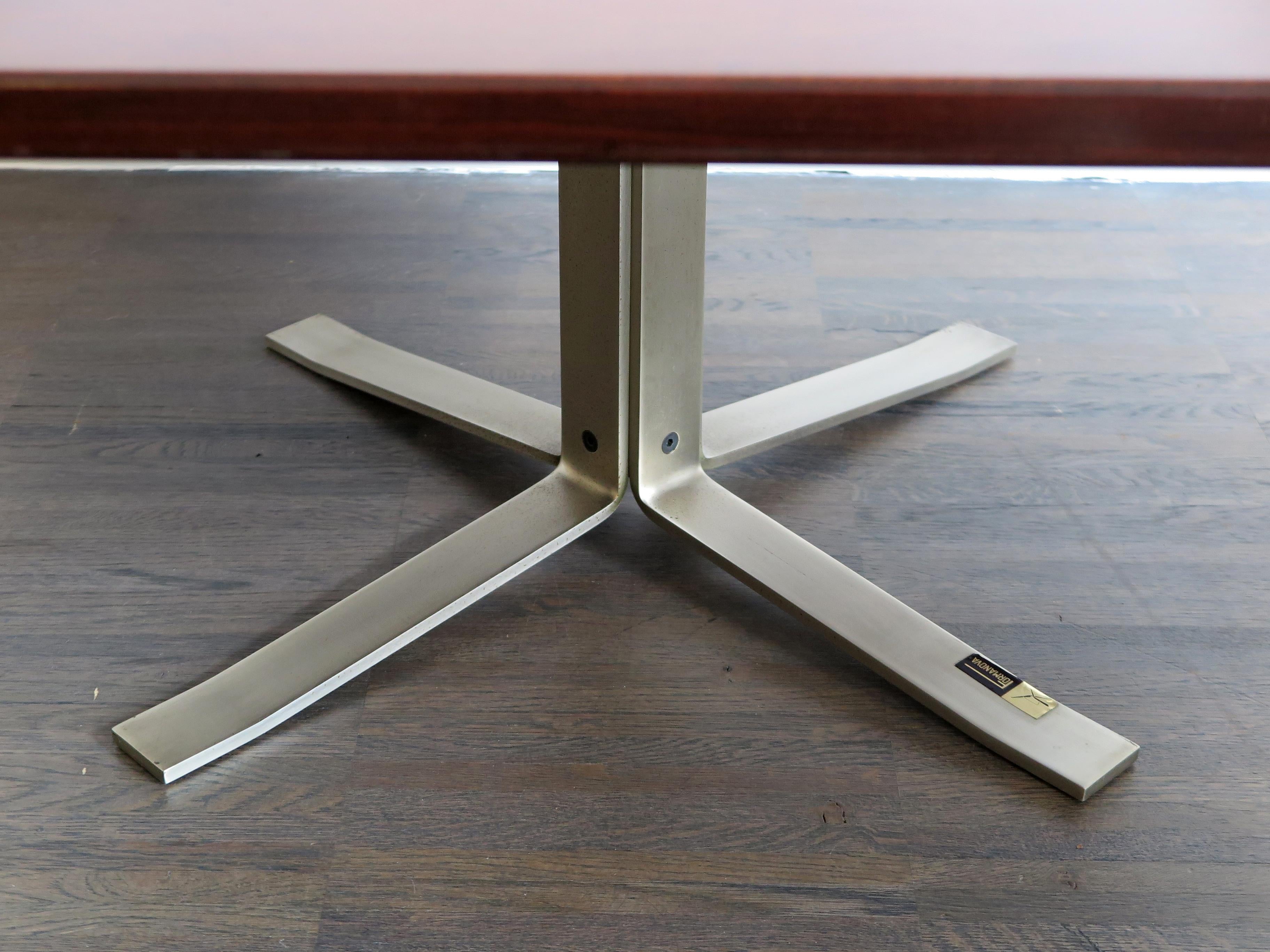 Mid-20th Century Formanova Italian Mid-Century Modern Wood and Steel Coffe Table, 1960s
