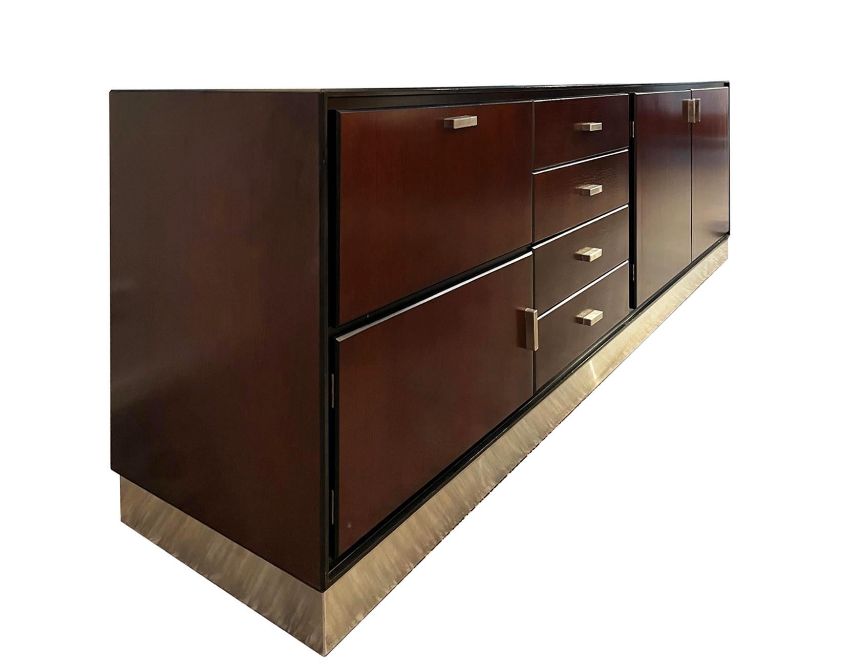 Italian Gianni Moscatelli Wood & Anodized Aluminium Sideboard for Formanova, Italy c1970