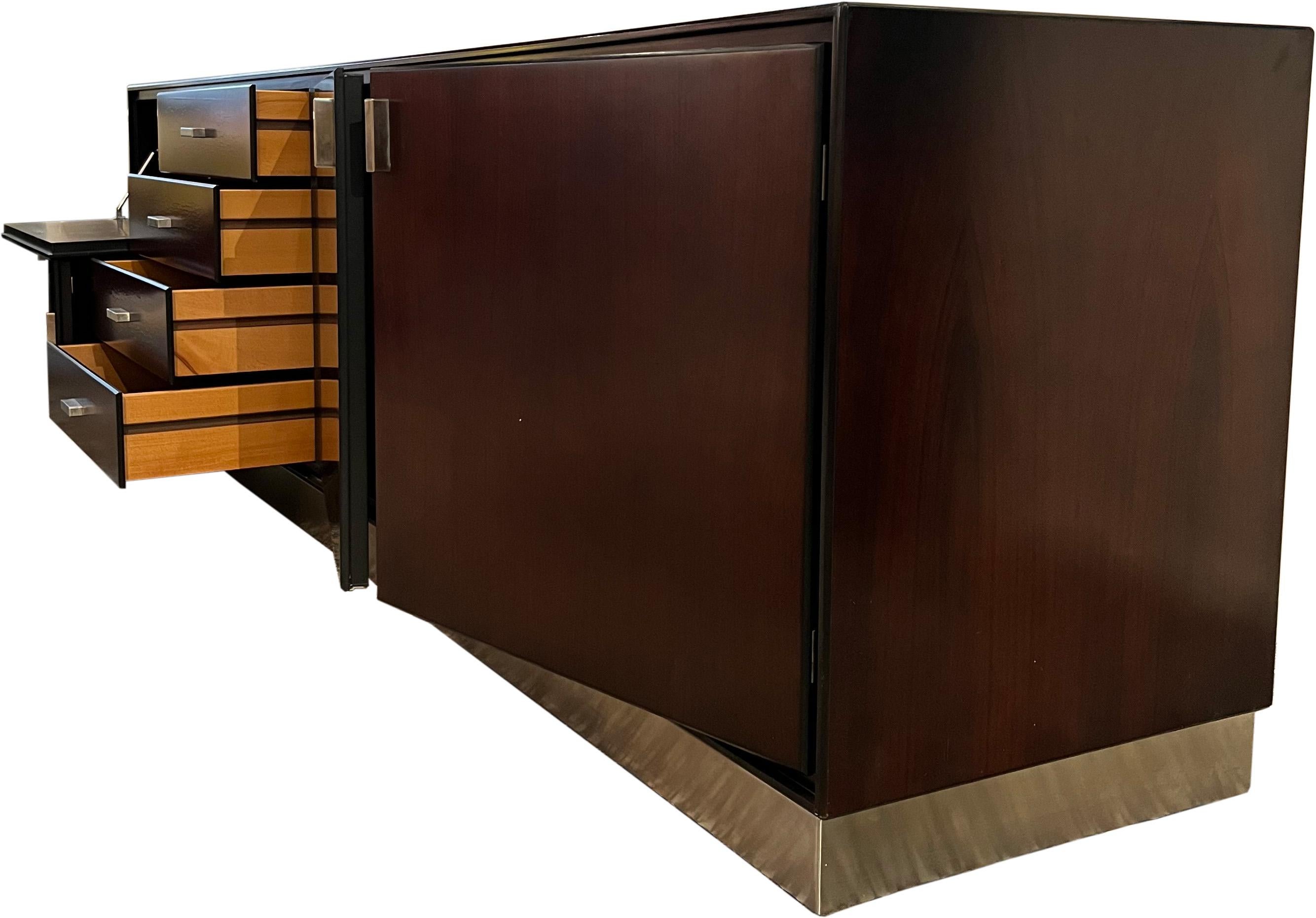 Late 20th Century Gianni Moscatelli Wood & Anodized Aluminium Sideboard for Formanova, Italy c1970 For Sale