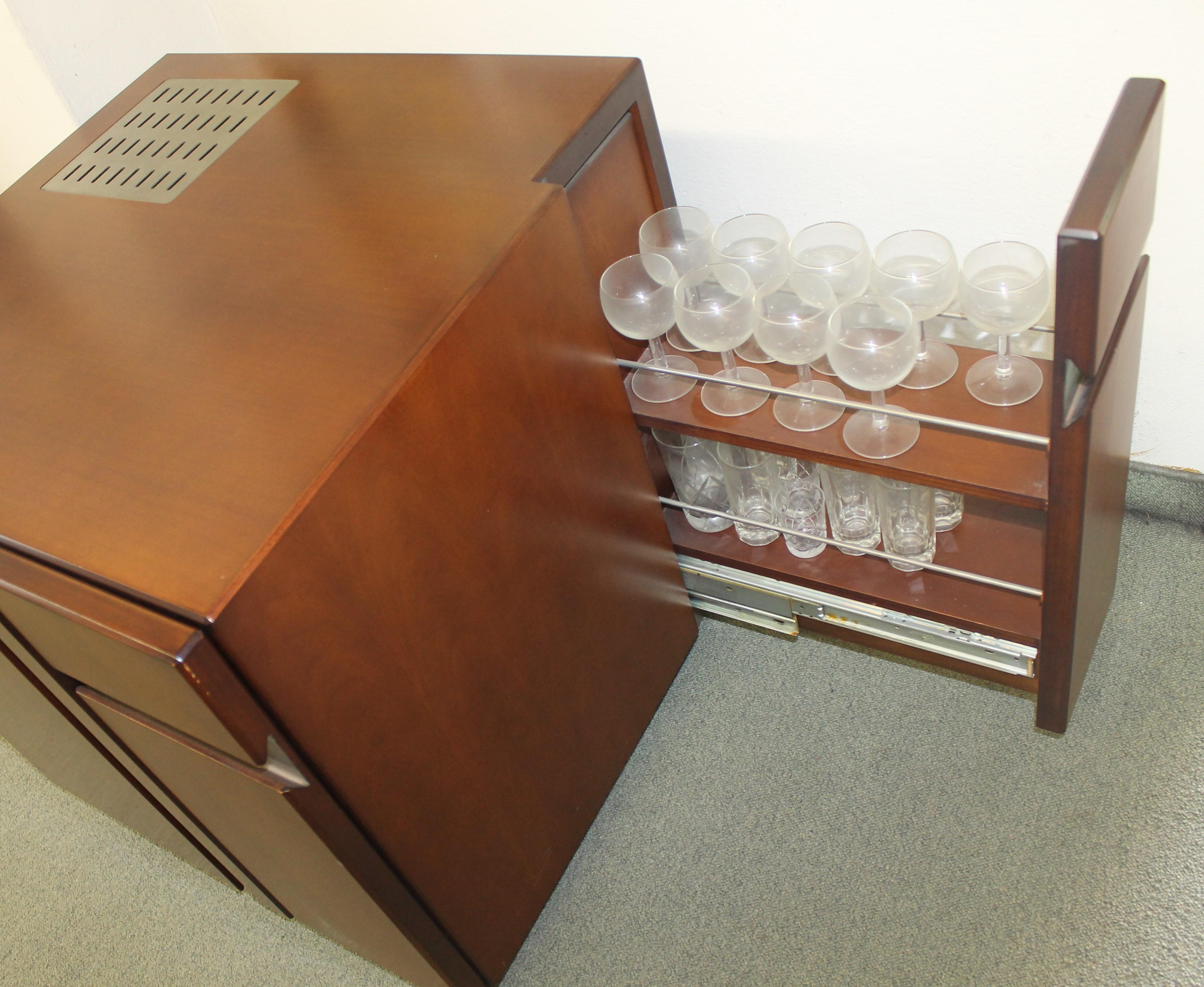 Mid-Century Modern Formanova Walnut and Metal Minibar, 1970s For Sale