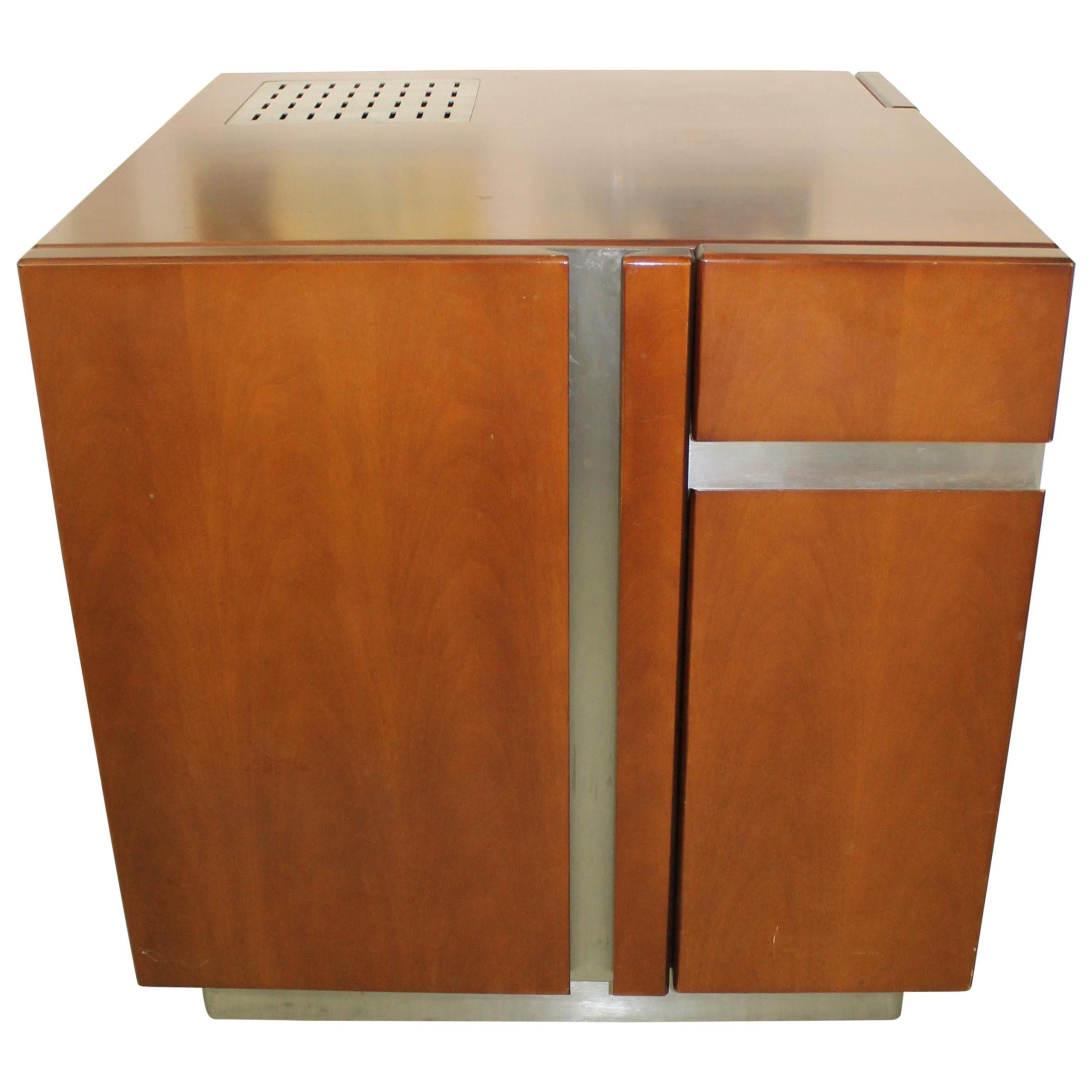 Formanova Walnut and Metal Minibar, 1970s For Sale