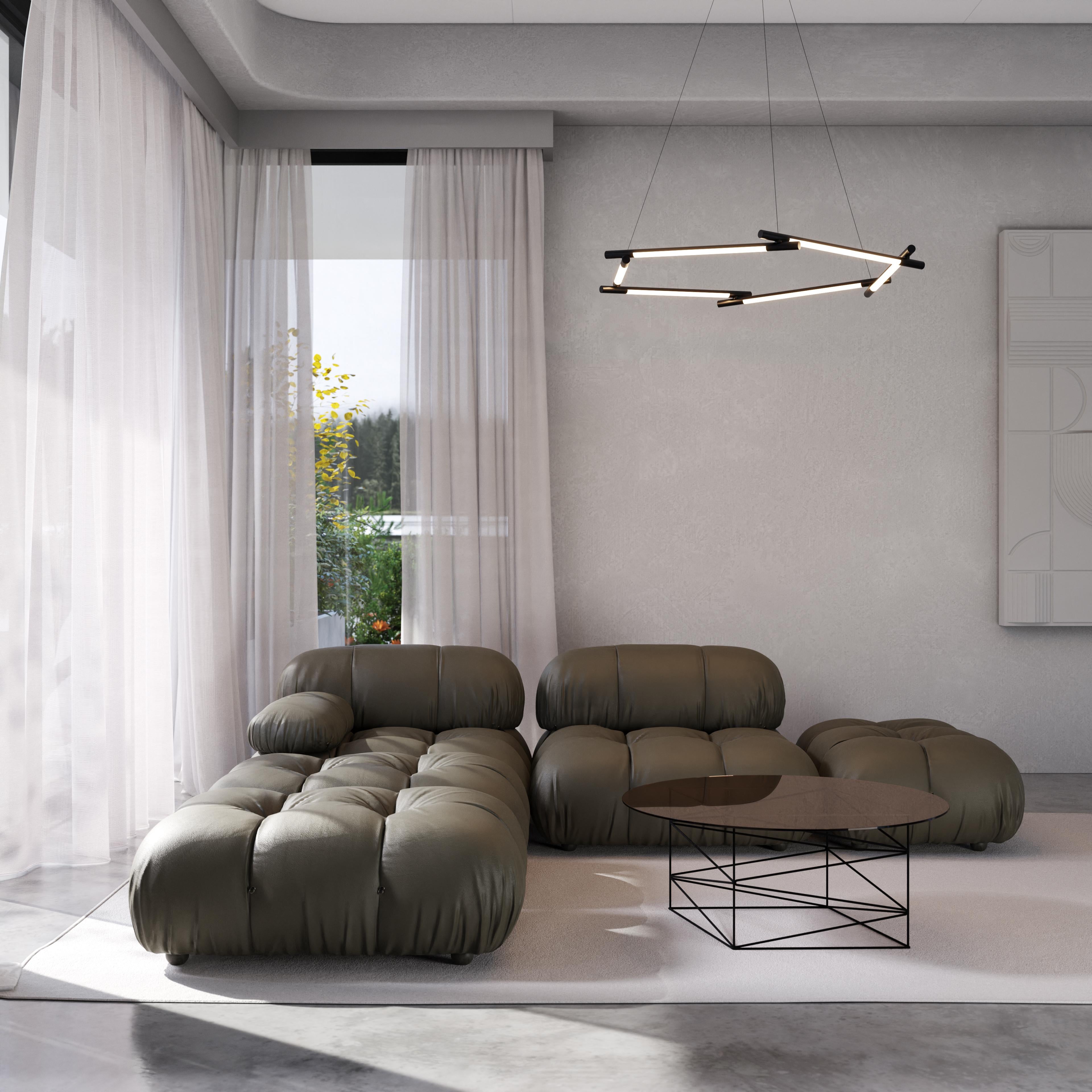 Fatto a mano Lampadario di formazione, LED  Luce moderna, anodizzato spazzolato Deep Sea in vendita
