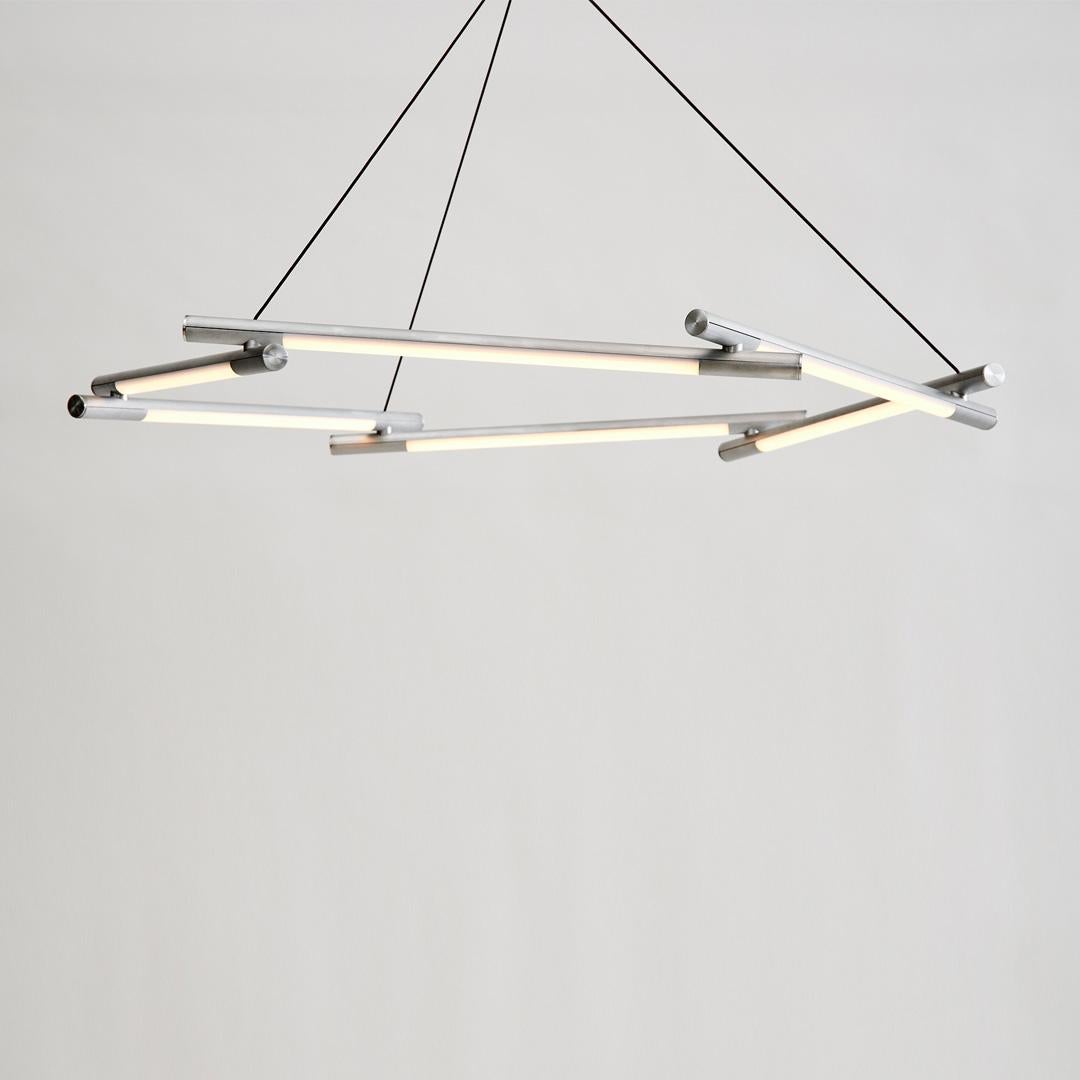 Formation Chandelier, LED  Modern Light, Brushed Deep Sea Anodized For Sale 2