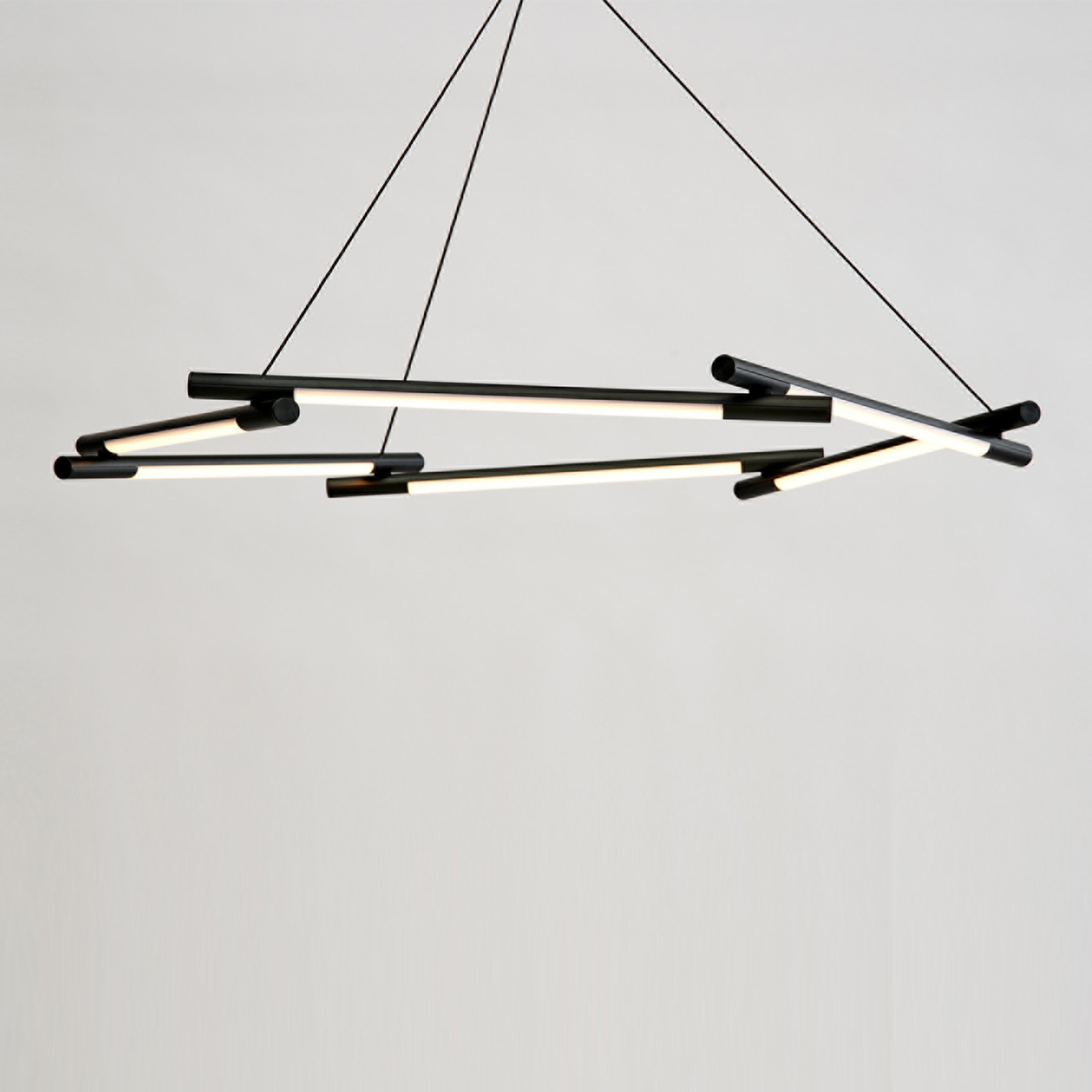 Formation Chandelier, LED  Modern Light, Silver Anodized For Sale 1