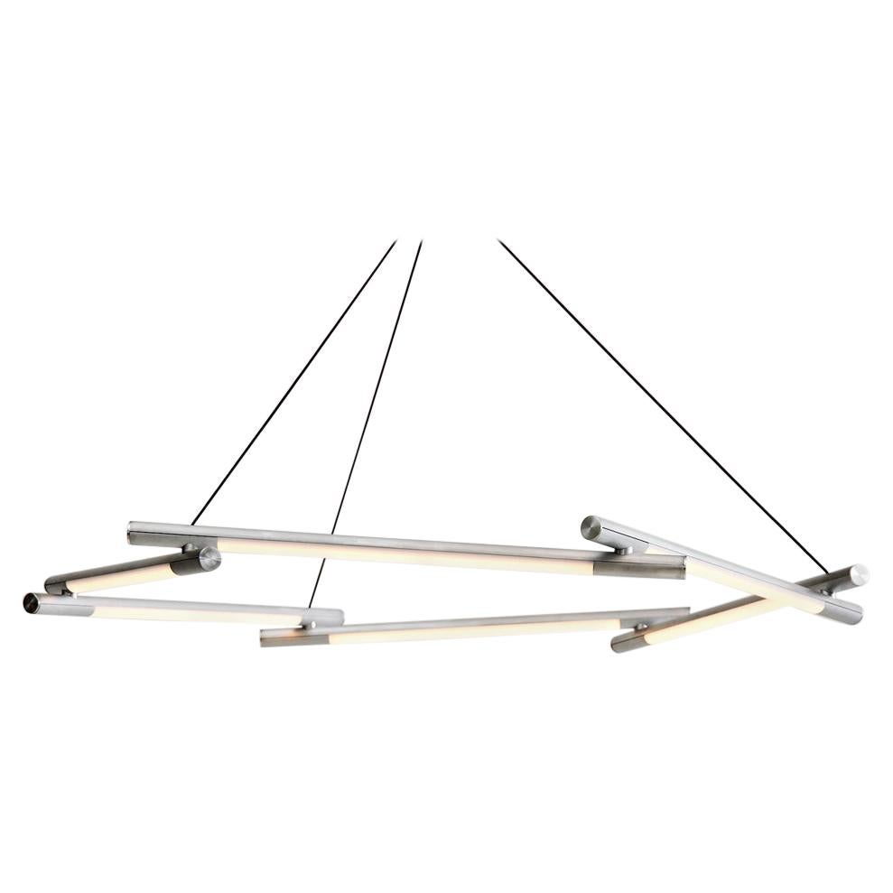 Formation Chandelier, LED  Modern Light, Silver Anodized For Sale