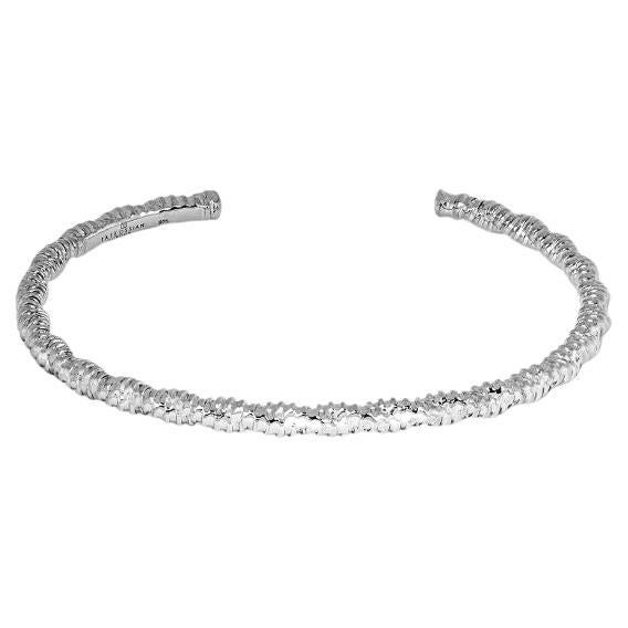 Bracelet cylindrique Formation en argent sterling plaqué rhodium noir, taille M