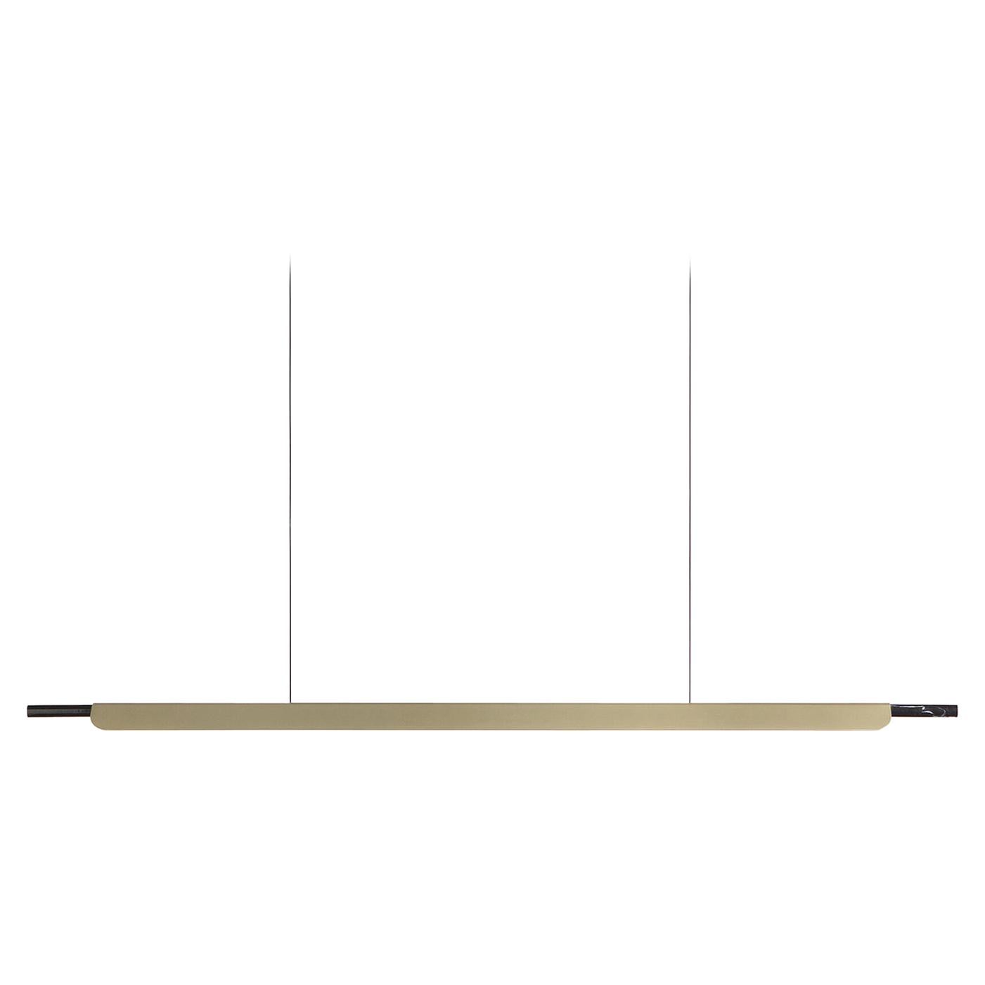 Formation Linear Pendant LED Aluminum Marble Fixture, Brushed Gold