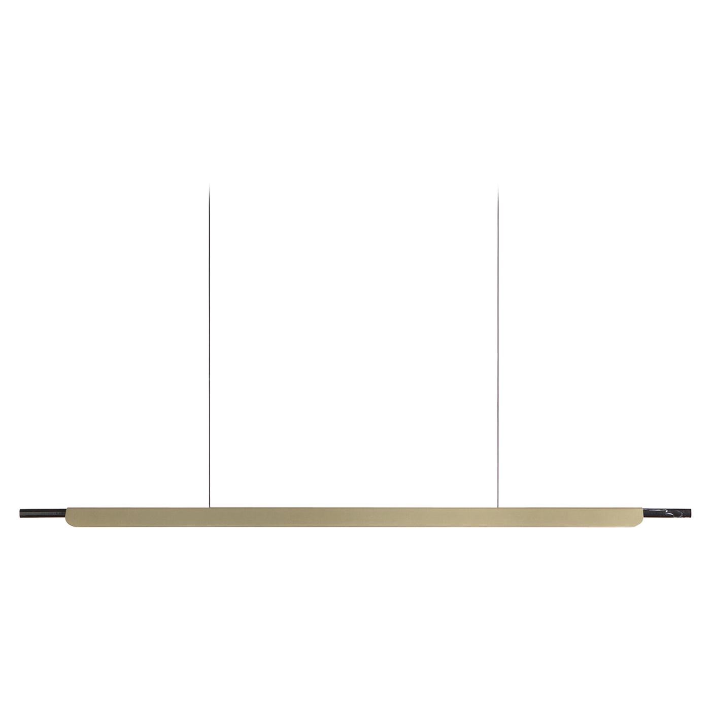 Formation Linear Pendant LED Aluminum Marble Fixture, Brushed Gold For Sale