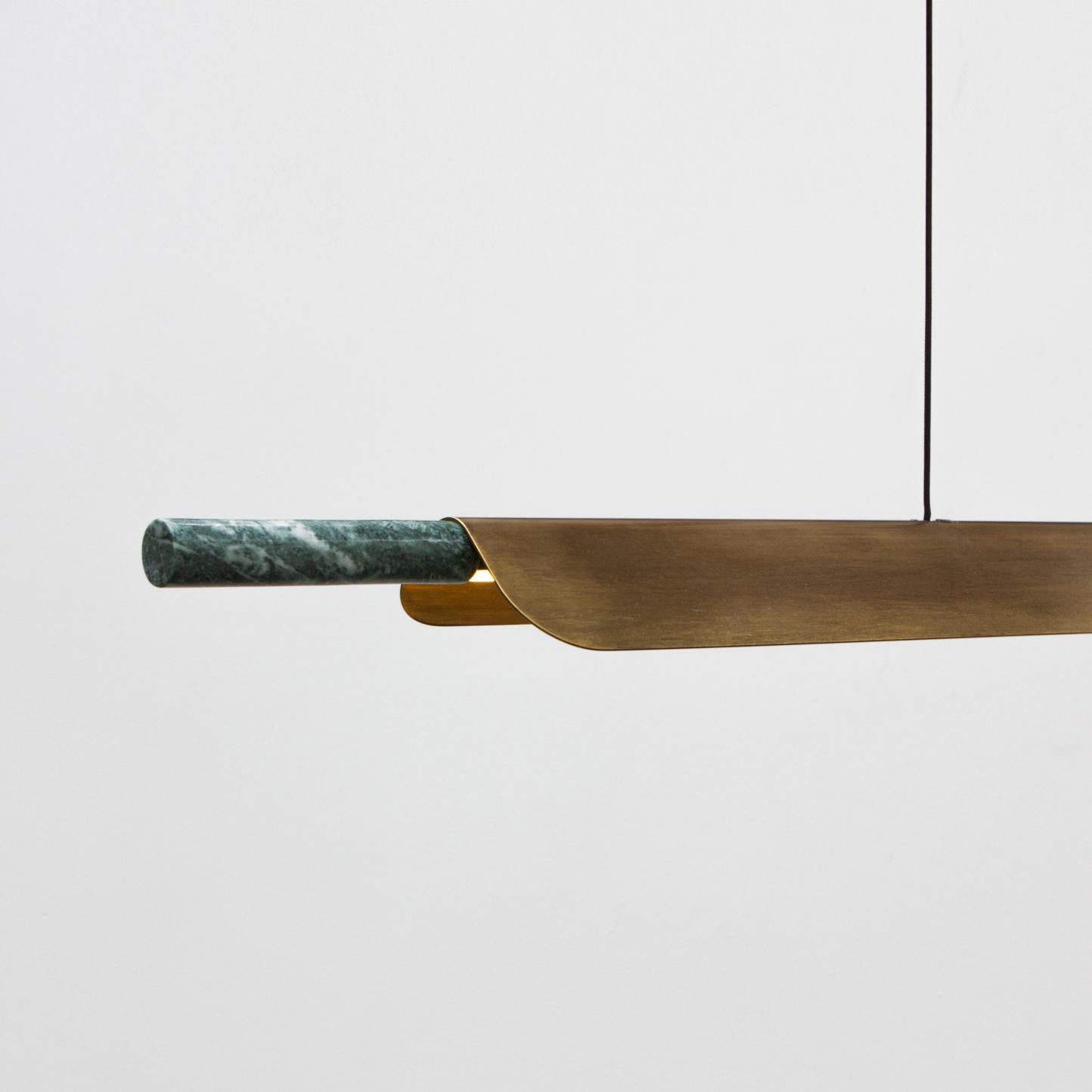 Formation Pendente Lineare LED in Alluminio Marmo, A. Silver Spazzolato in vendita 2