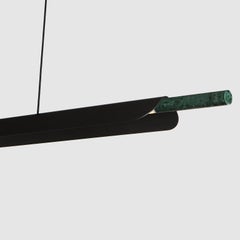 Formation Linear Pendant LED Aluminum Marble Fixture, Matte Black