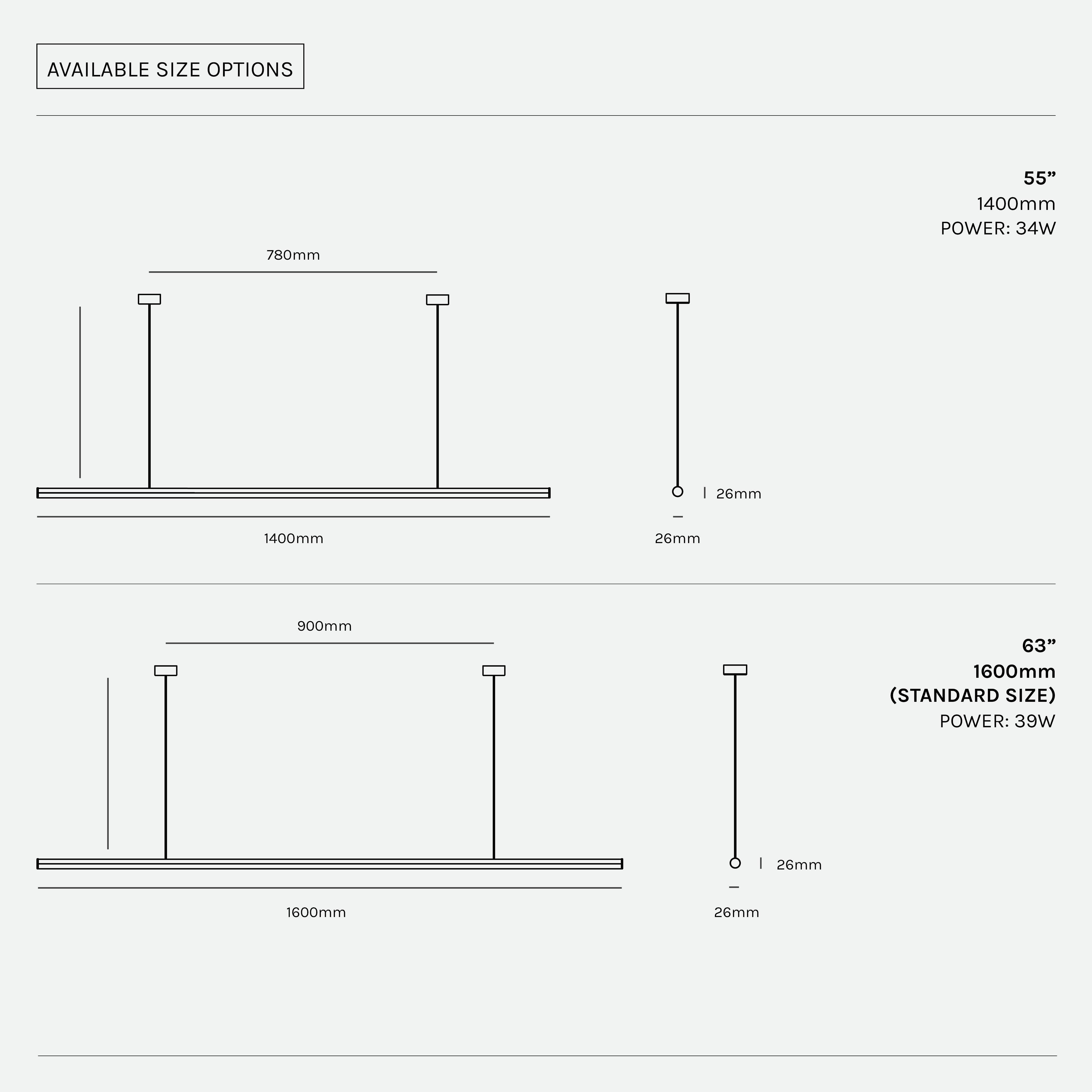 Formation Stick Pendant Light LED apparecchio minimalista in alluminio, nero opaco in vendita 1