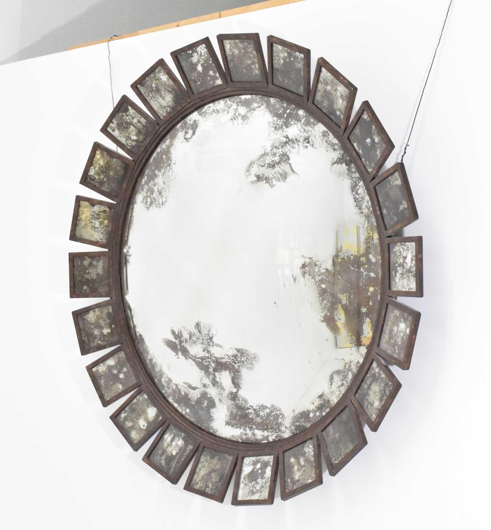 North American Formations Antiqued Bronze Soleil Mirror