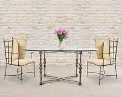 Formations Iron and Glass Baroque-Style Dining Center Table