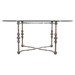 Formations Iron and Glass Baroque-Style Dining Center Table
