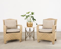 Formations Patinated Iron Travertine Triangular Drink Table