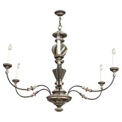 Formations Sienna Turned Wood & Iron 6 Light Chandelier