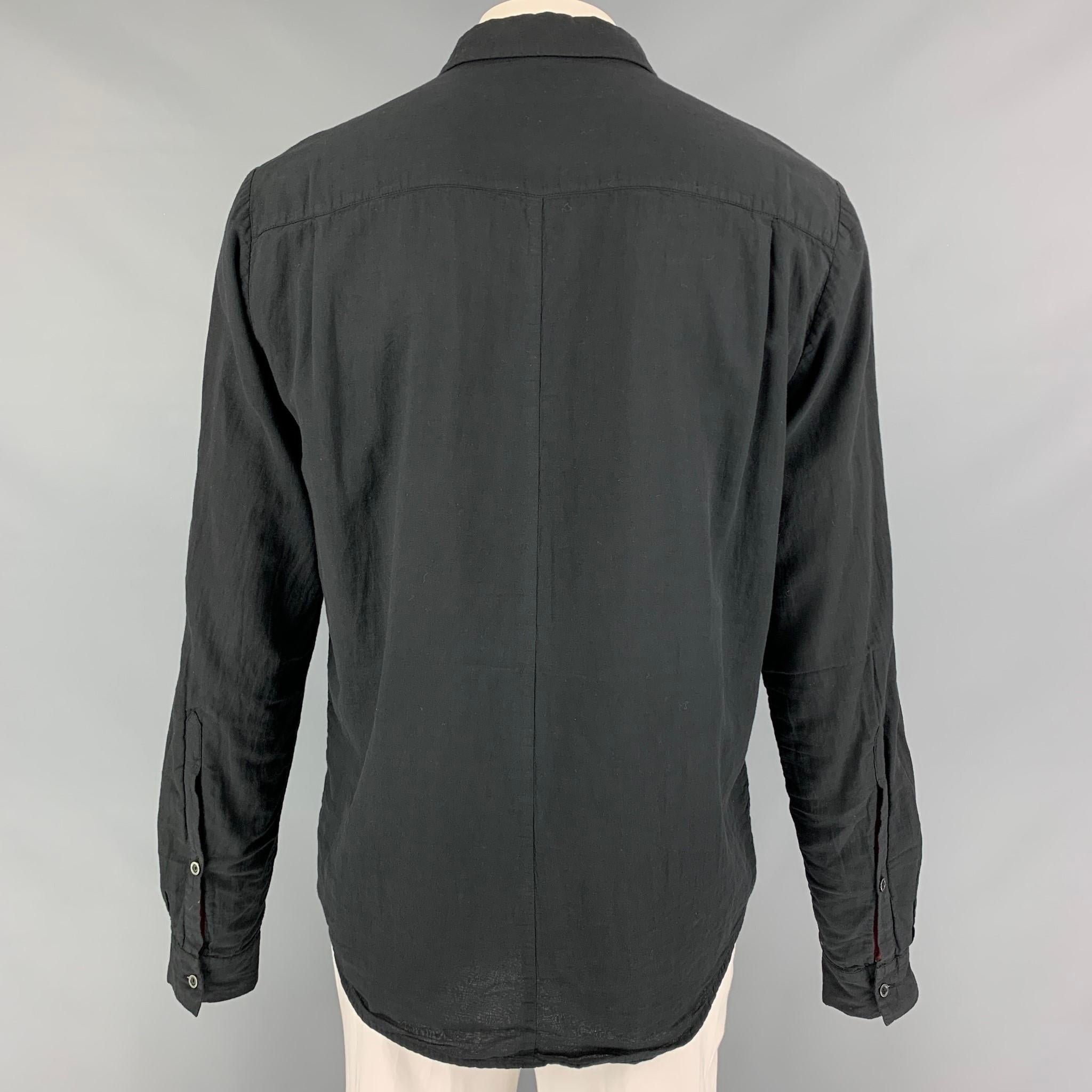 FORME 3’3204322896 Size 42 Black Cotton Long Sleeve Shirt In Good Condition In San Francisco, CA