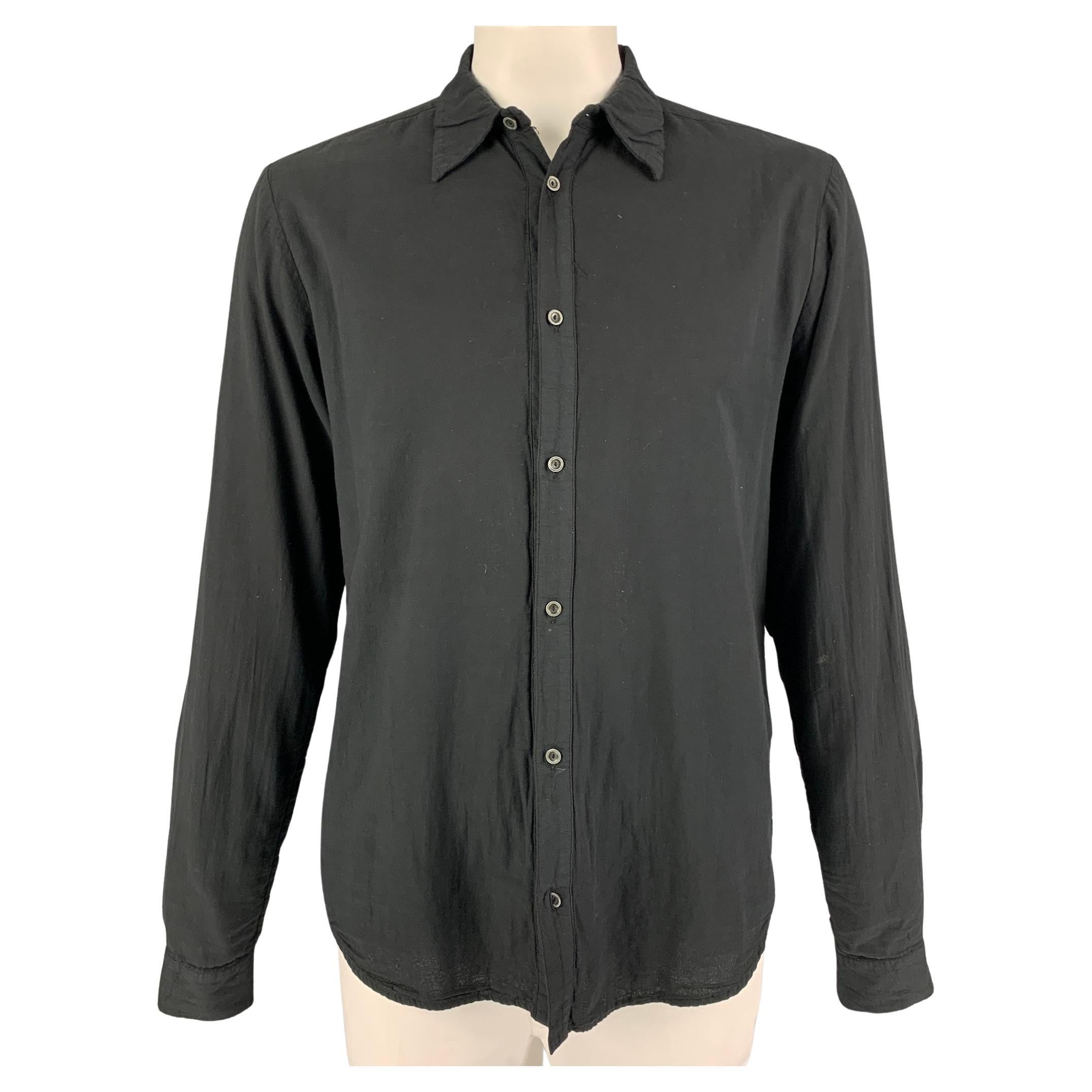 FORME 3’3204322896 Size 42 Black Cotton Long Sleeve Shirt