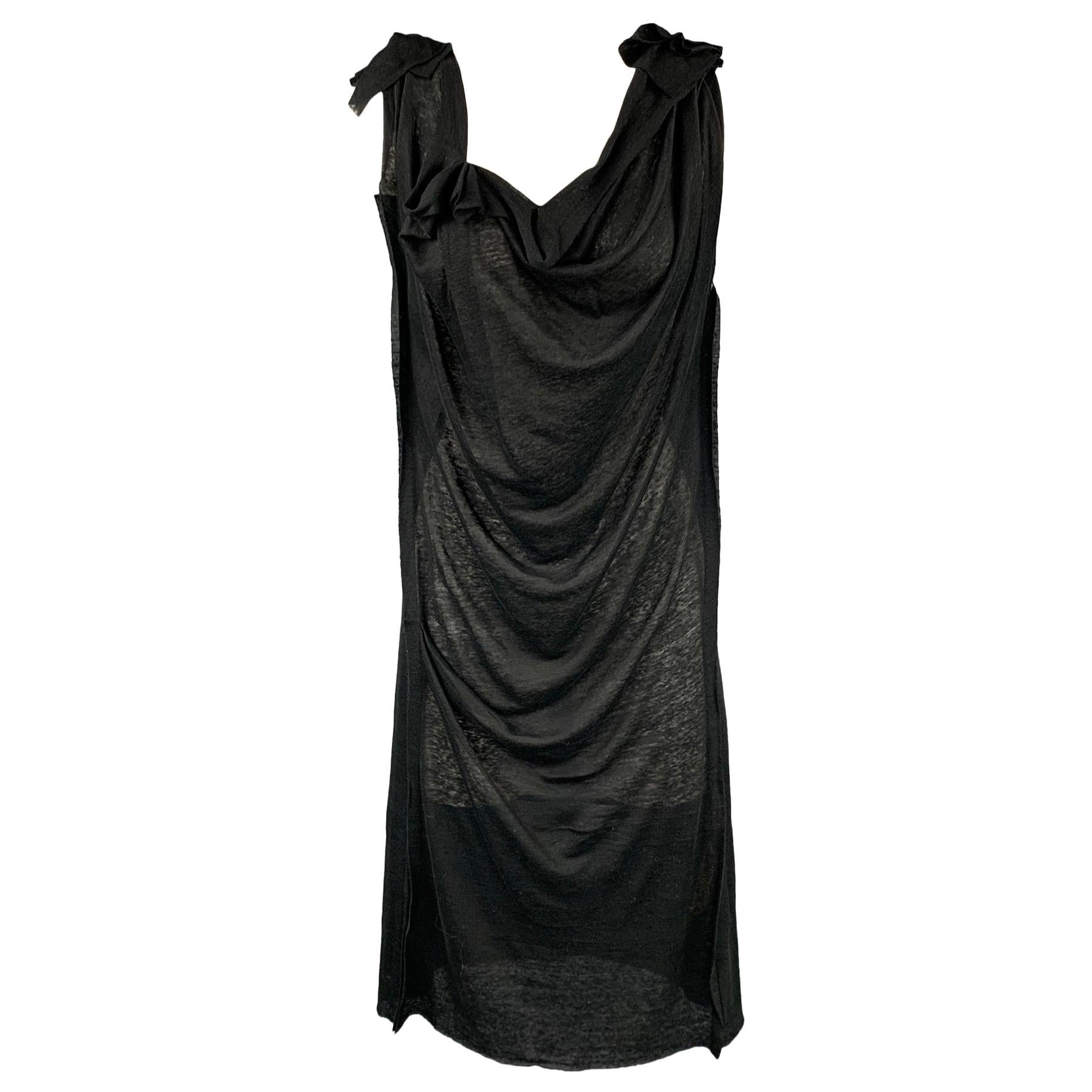 FORME 3’3204322896 Size S Black Jersey Linen Shift Dress