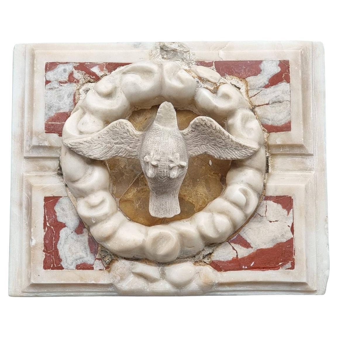 Marble tile with Dove of the Holy Spirit - Veneto, 17th century For Sale