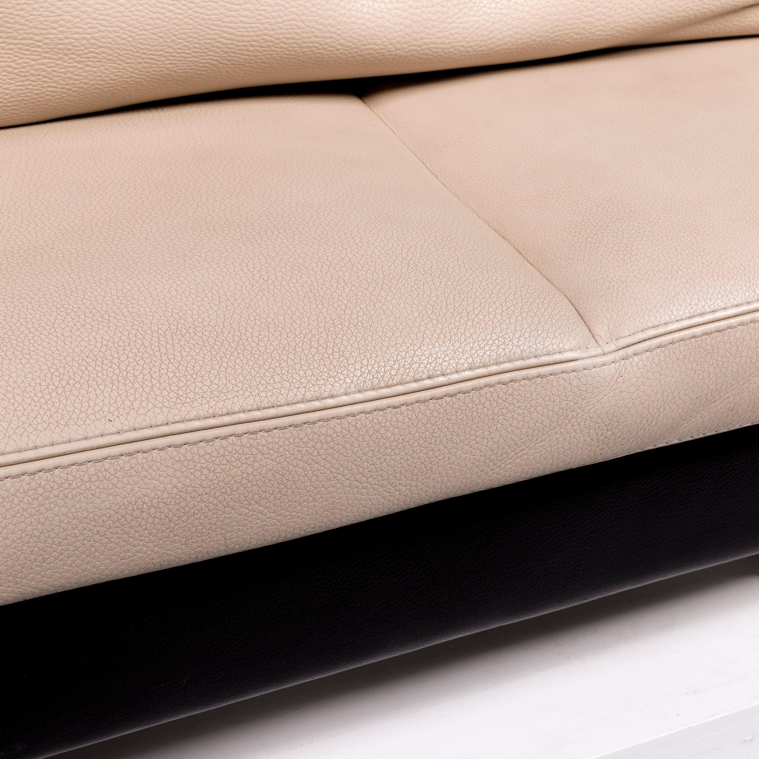 brown and cream sofa set