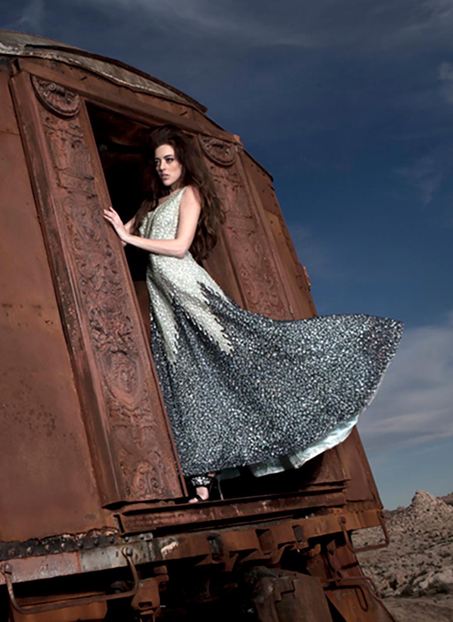 Karima IV, Fashion Girl on Train - Photograph by Formento & Formento