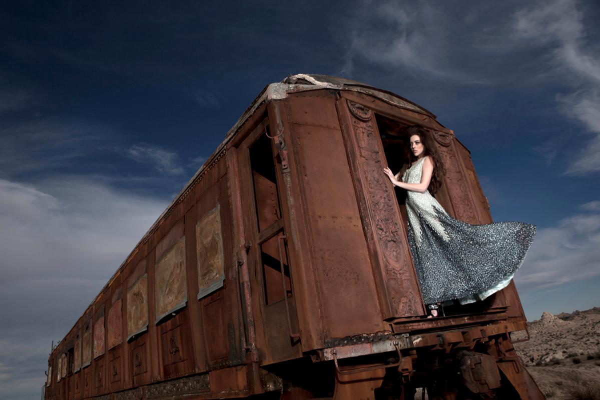 Formento & Formento Color Photograph - Karima IV, Fashion Girl on Train