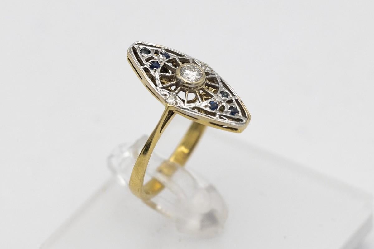 Art Deco Former marquis' navette ring, France, mid-20th century. For Sale