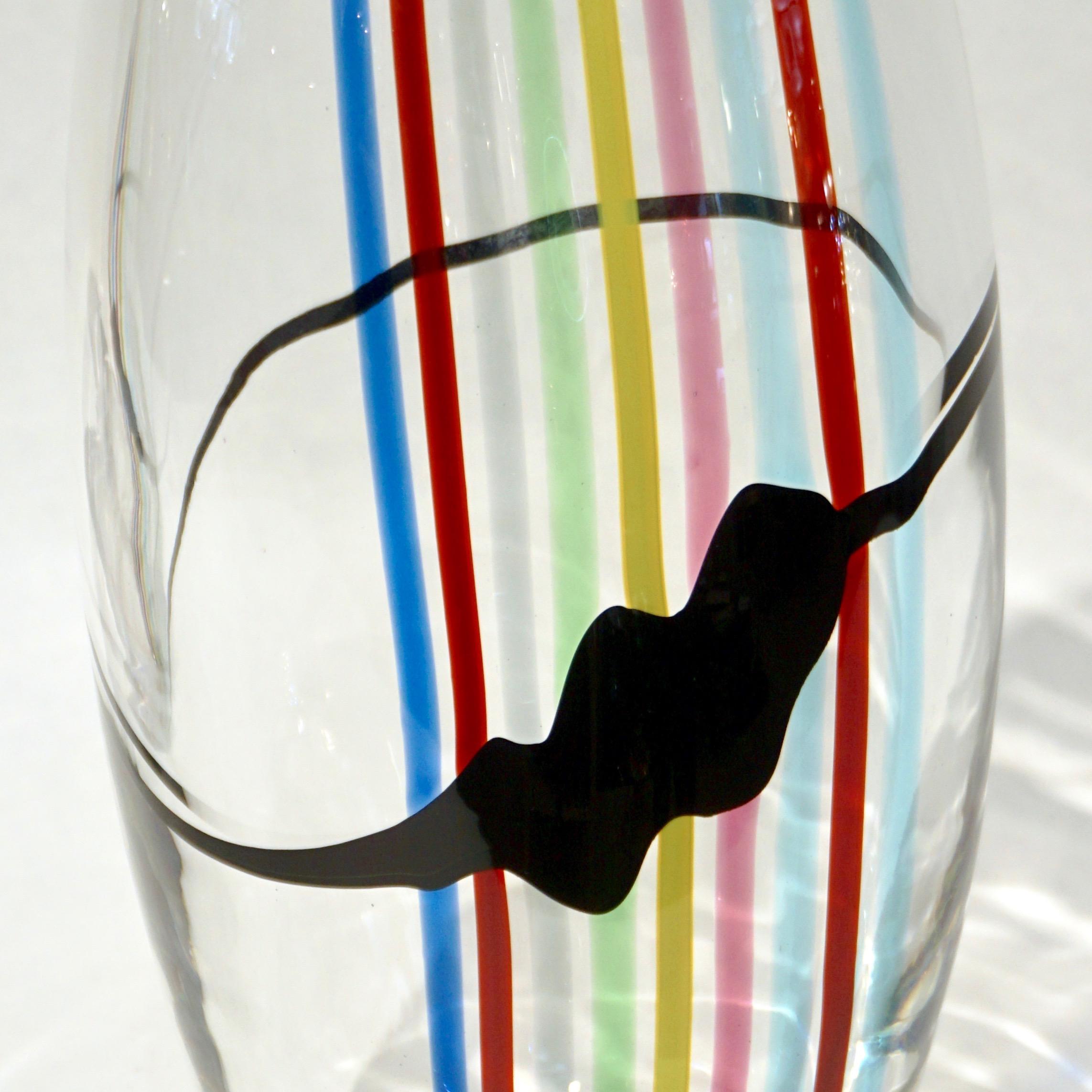 Italienische Pop-Art-Vase aus Kristall-Muranoglas in Gelb, Grün, Rot und Blau, 1970 (Ende des 20. Jahrhunderts) im Angebot