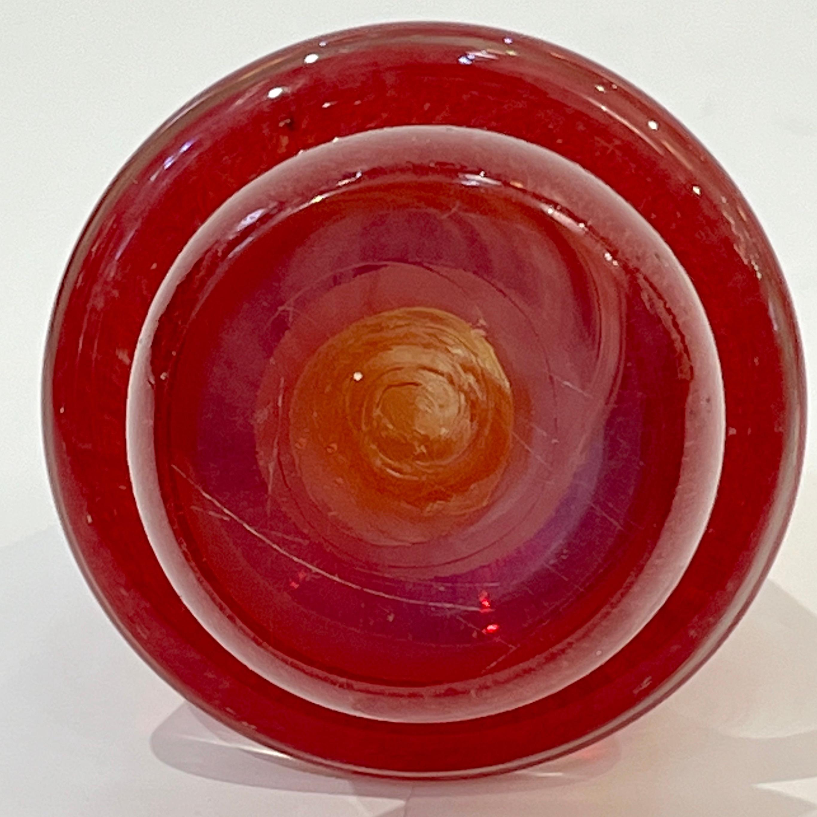 Fin du 20e siècle Sculpture moderne d'arbre en verre de Murano rouge orangé transparent Formia des années 1980, Italie en vente
