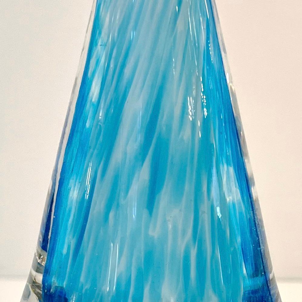 Formia 1980s Italian Vintage Turquoise Blue & White Murano Glass Tree Sculpture For Sale 6