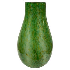 Formia 1990s Italian Green Spotted Murano Art Glass Vase Manner Hilton McConnico