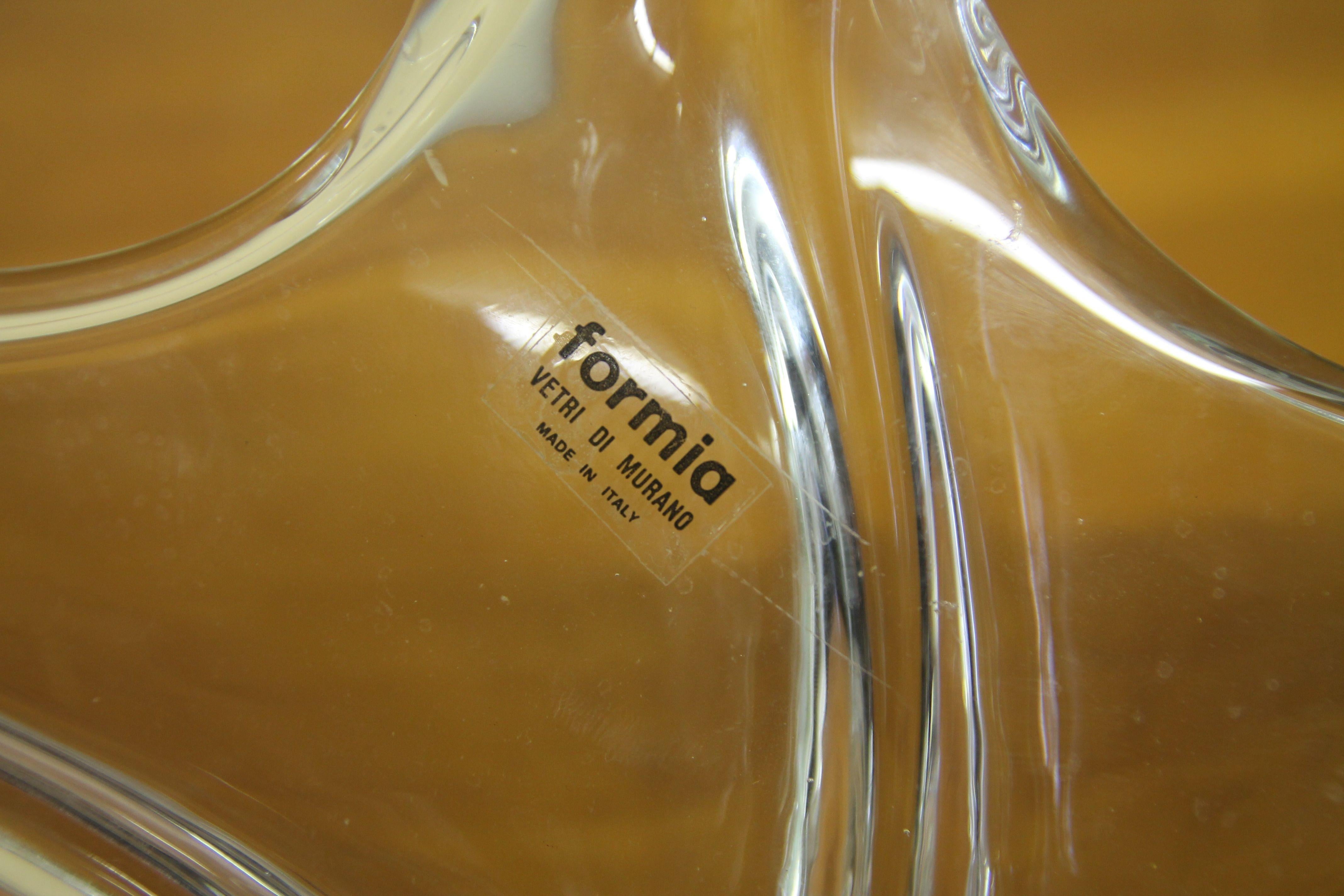 Late 20th Century Formia Center Piece Clear Glass Bowl