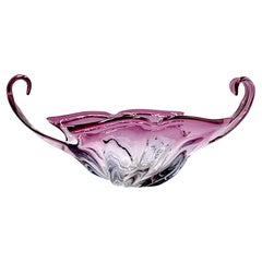 Centro de mesa de cristal artístico Formia (Murano, Italia) de 20", en lila y amatista