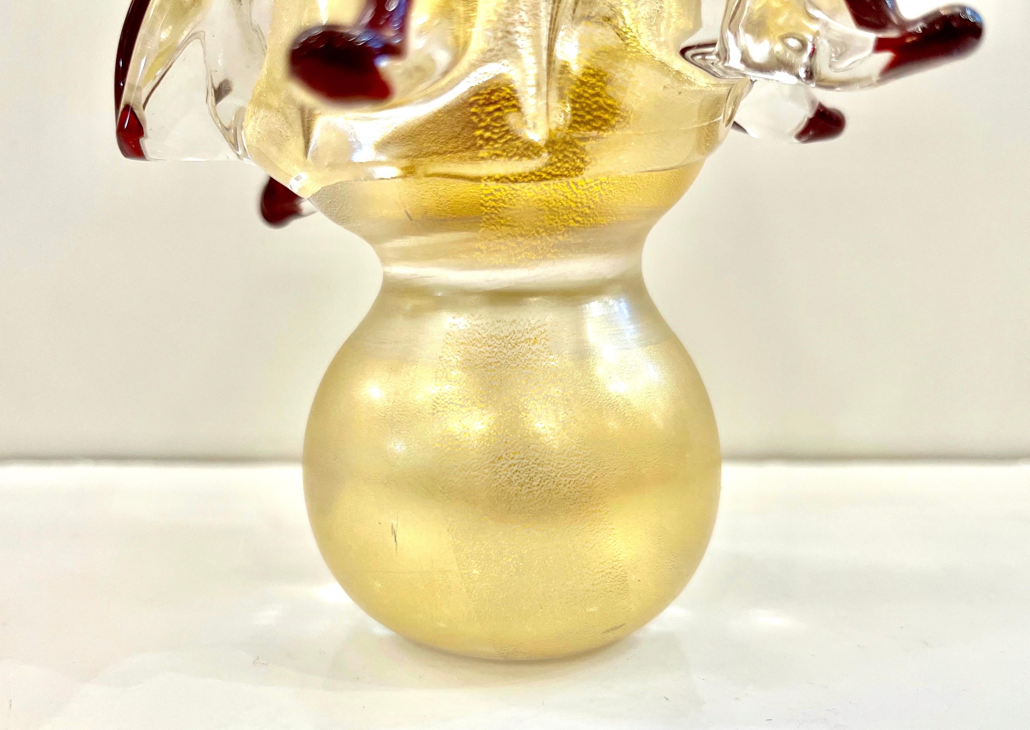 Alberi in vetro di Murano dal design organico e moderno, una creazione vintage dell'azienda veneziana Formia, pezzi firmati, soffiati a bocca e lavorati a mano. Impreziosito dall'uso estensivo di oro puro a 24 carati e realizzato a mano con torsioni