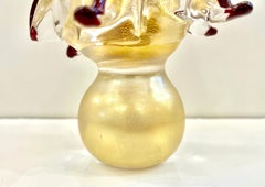 Formia Italian Vintage Wine Red Gold Murano Glass Christmas Tree Sculpture