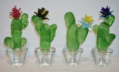 Formia Marta Marzotto Vintage Limited Edition Murano Glass Blue Cactus Plant